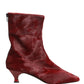 Dolce & Gabbana Burgundy Mid Calf Boots Shoes