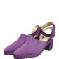 Dolce & Gabbana Purple Suede Sandals Shoes