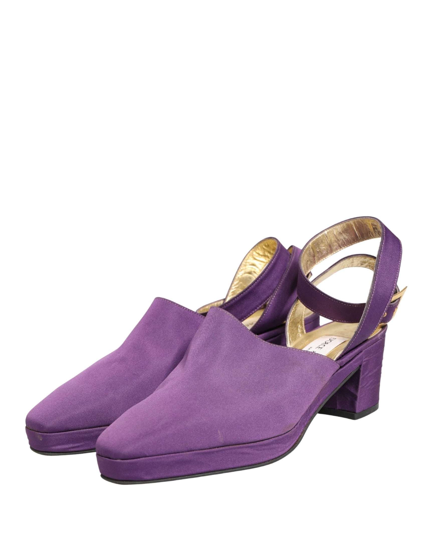 Dolce & Gabbana Purple Suede Sandals Shoes