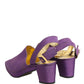 Dolce & Gabbana Purple Suede Sandals Shoes