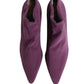 Dolce & Gabbana Shoes Purple Suede Ankle Boots Shoes