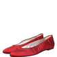 Dolce & Gabbana Red Satin Fabric Ballet Slip On Flats Shoes