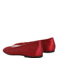 Dolce & Gabbana Red Satin Fabric Ballet Slip On Flats Shoes