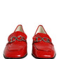 Dolce & Gabbana Red Patent Leather Moccasin Slip On Shoes
