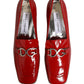 Dolce & Gabbana Red Patent Leather Moccasin Slip On Shoes