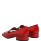 Dolce & Gabbana Red Patent Leather Moccasin Slip On Shoes