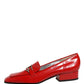 Dolce & Gabbana Red Patent Leather Moccasin Slip On Shoes