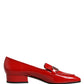 Dolce & Gabbana Red Patent Leather Moccasin Slip On Shoes