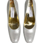 Dolce & Gabbana White Leather High Heels Women Pumps Shoes