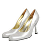 Dolce & Gabbana White Leather High Heels Women Pumps Shoes
