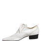 Dolce & Gabbana White Leather Brogue Oxford Lace Up Shoes