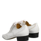 Dolce & Gabbana White Leather Brogue Oxford Lace Up Shoes