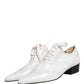Dolce & Gabbana White Leather Brogue Oxford Lace Up Shoes