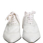 Dolce & Gabbana White Leather Brogue Oxford Lace Up Shoes