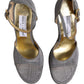 Dolce & Gabbana Gray High Heeled Sandals Ankle Strap Shoes