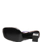 Dolce & Gabbana Silver Block Heels Slip On Sandals Shoes