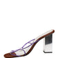 Dolce & Gabbana Silver Block Heels Slip On Sandals Shoes