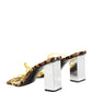 Dolce & Gabbana Multicolor Leather Block Heels Sandals Shoes