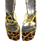 Dolce & Gabbana Multicolor Leather Block Heels Sandals Shoes