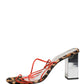 Dolce & Gabbana Multicolor Leather Block Heels Sandals Shoes