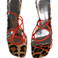 Dolce & Gabbana Multicolor Leather Block Heels Sandals Shoes