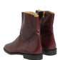 Dolce & Gabbana Maroon Leather Flats Biker Ankle Boots Shoes