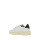 Autry White Calf Leather Bos Taurus Low Top Sneakers