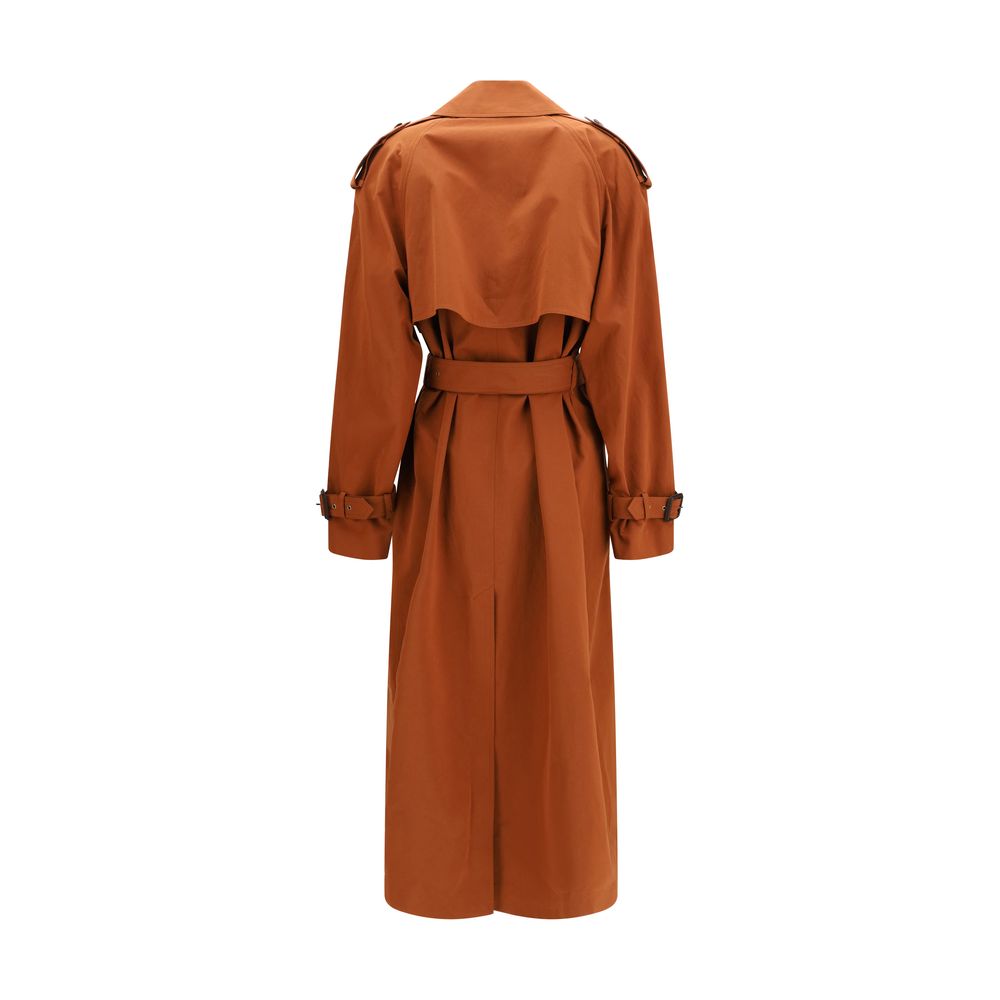 Saint Laurent Brown Cotton Trench Coat