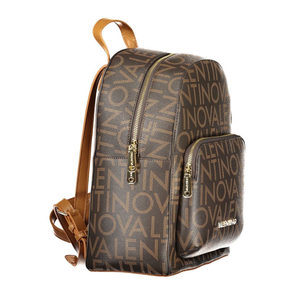 Mario Valentino Brown Polyurethane Womens Backpack