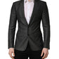 Dolce & Gabbana Dark Gray Wool Slim Fit Coat Jacket Blazer