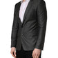Dolce & Gabbana Dark Gray Wool Slim Fit Coat Jacket Blazer