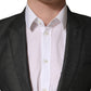 Dolce & Gabbana Dark Gray Wool Slim Fit Coat Jacket Blazer