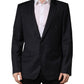 Dolce & Gabbana Black Wool Slim Fit Coat Men Jacket Blazer