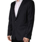 Dolce & Gabbana Black Wool Slim Fit Coat Men Jacket Blazer