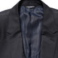 Dolce & Gabbana Black Wool Slim Fit Coat Men Jacket Blazer