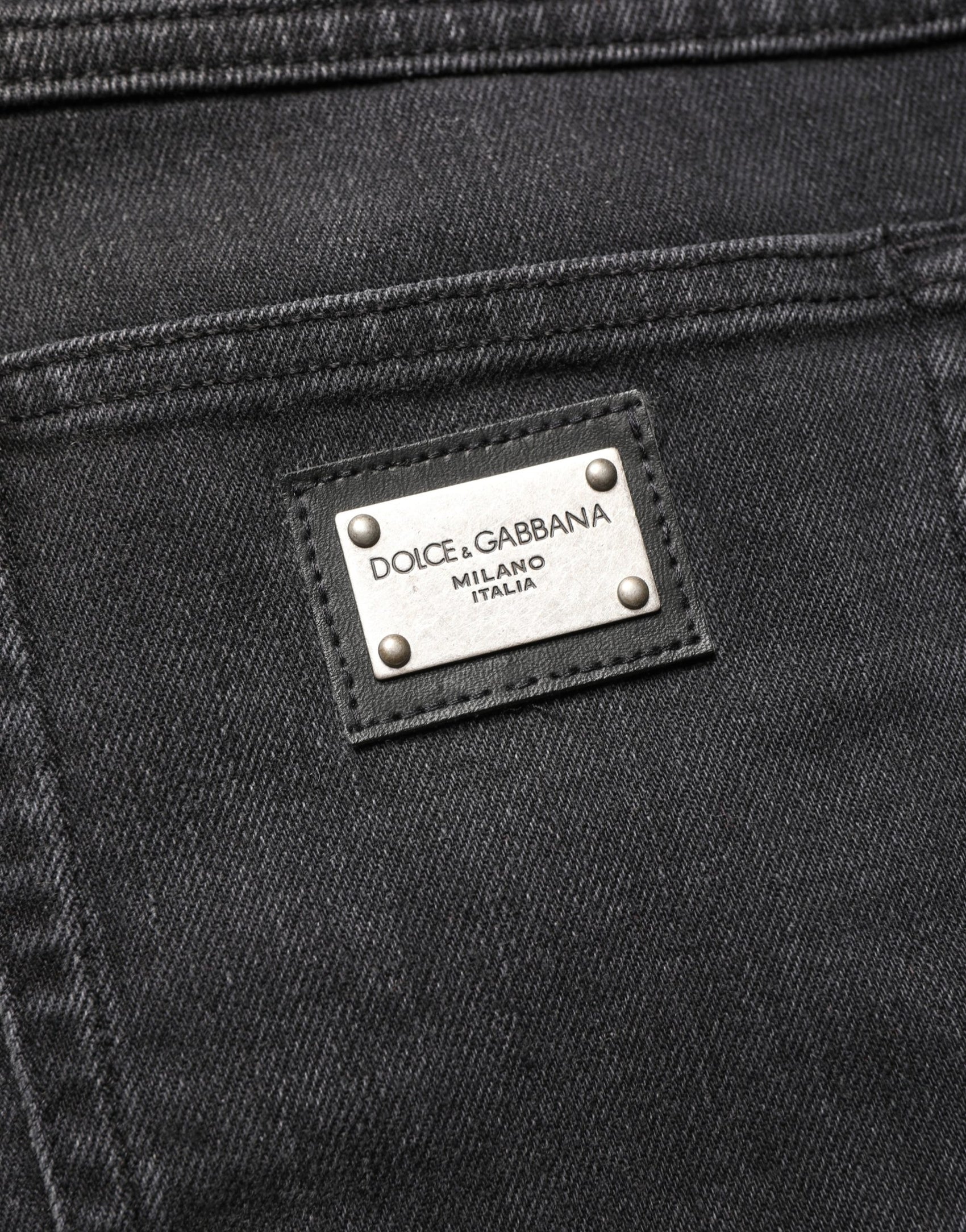 Dolce & Gabbana Black Cotton Stretch Regular SkinnyDenim Jeans