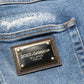 Dolce & Gabbana Blue Cotton Distressed Denim Bermuda Shorts