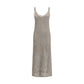 Brunello Cucinelli Gray Linen Casual Dress