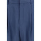 Saint Laurent Blue Silk Dress Pants