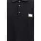 Dolce & Gabbana Black Cotton Polo Shirt