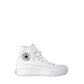 Converse White Cotton High Top Sneakers