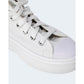 Converse White Cotton High Top Sneakers