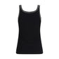 PINKO Black Cotton Sleeveles T-Shirt