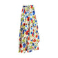 Sara Roka Multicolor Linen Long Skirt