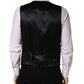 Dolce & Gabbana Black Wool Single Breasted Men Waistcoat Vest