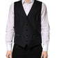 Dolce & Gabbana Black Wool Single Breasted Men Waistcoat Vest