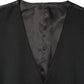 Dolce & Gabbana Black Wool Single Breasted Men Waistcoat Vest