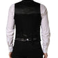 Dolce & Gabbana Black Wool Single Breasted Men Waistcoat Vest