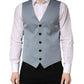 Dolce & Gabbana Gray Wool Single Breasted Men Waistcoat Vest