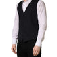 Dolce & Gabbana Black Wool Single Breasted Waistcoat Vest